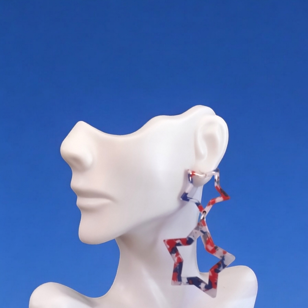 Acrylic Double Star Earrings